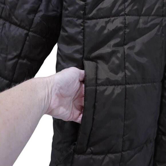 L.L. Bean Puffer Jacket Sz S Chocolate Brown Hooded Zip Up Lightweight - Picture 5 of 13